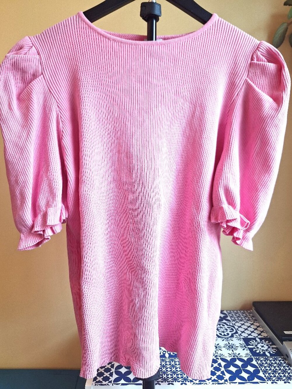 Barbiecore Pink Puff Short Sleeve Sweater Sz XL by Grace + Karma